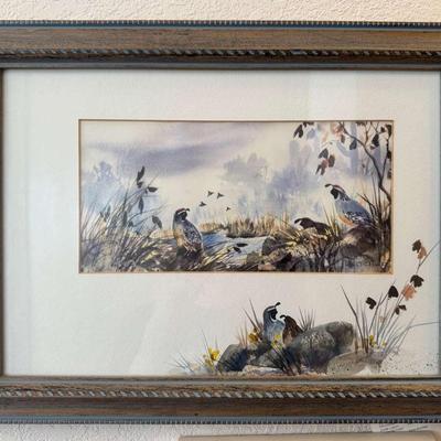 Watercolor Quail Art By Margaret Critchley