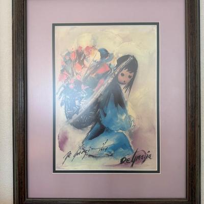 Signed De Grazia Art, “A Beautiful Burden”