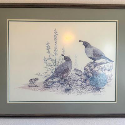 Quail Signed Art "Gary J Ilison 79"