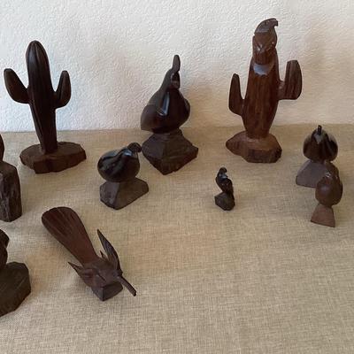 Carved Wooden Animals Of The Desert Decor 