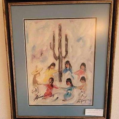 1974 DeGrazia "Saguaro Dancers" Signed Print