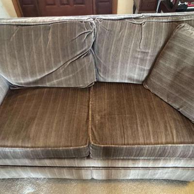 Gray, Velvet-Looking Fabric Love Seat 