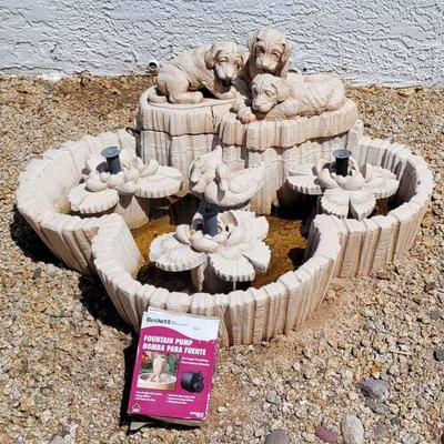 Stone Doggie Water Fountain