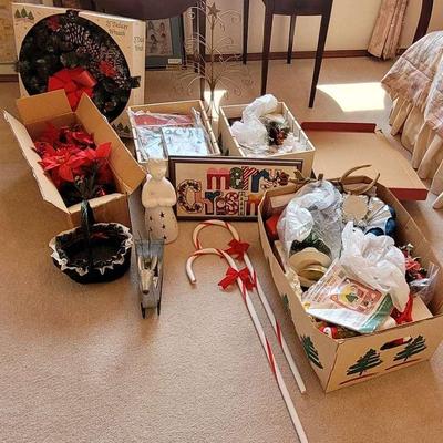 Christmas Mega Assortment! Vintage Ornaments, Wrapping, Wreaths, Etc