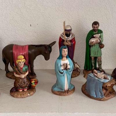 Ceramic And Hand Painted Nativity Set Made By Catherine Willy