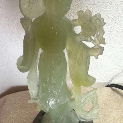 Lovely Jade Female Statue On Stand