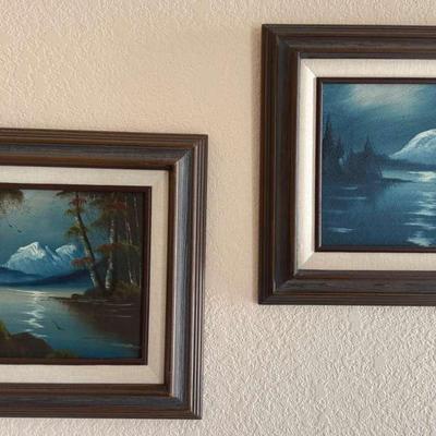 Moonlit Snowy Mountain Paintings