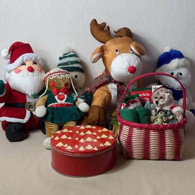 Christmas Plushes a basket and more