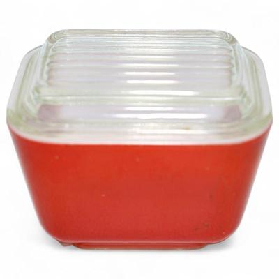 Vintage Pyrex Red Refrigerator Dish w/ Lid