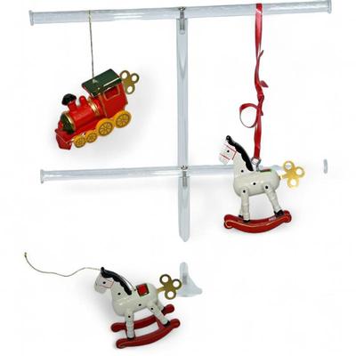 Three Wooden Christmas Ornaments