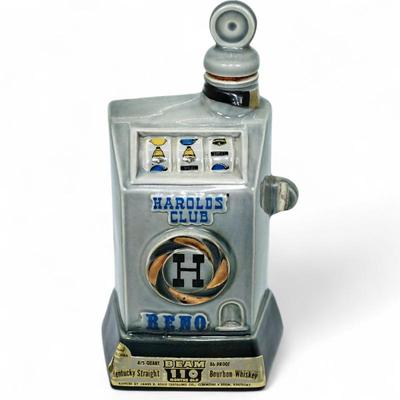 Vintage 1968 Jim Beam Decanter Harold’s Club Slot Machine
