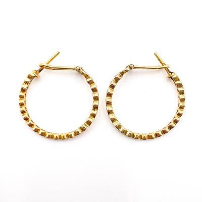 Sterling 925 Hoop Earrings w/ Textured Design