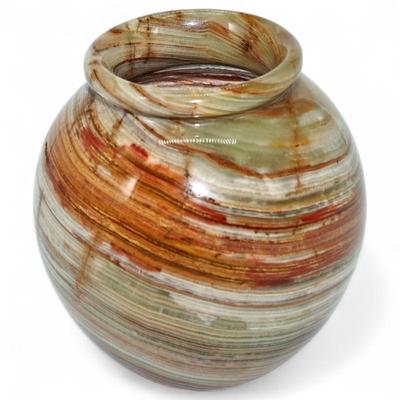 Vintage Polished Onyx Marble Bud Vase