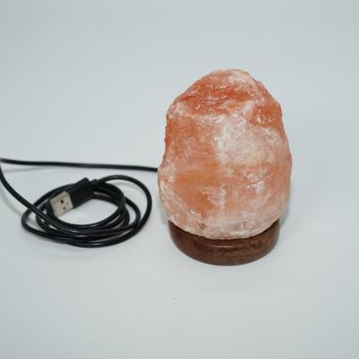 Pink Himalayan Salt Crystal Lamp w/ Wood Base