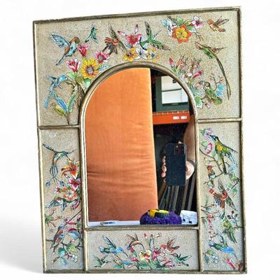 Robert M. Weiss Reverse Painted Hummingbird Mirror