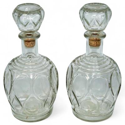 Vintage Mid-Century Teardrop Bourbon Decanters 9"