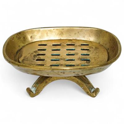 Vintage Brass Soap Dish w/ Drain