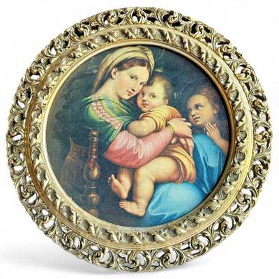 Raphael Madonna of the Chair Vintage Print