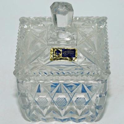 Vintage Lausitzer Lead Crystal Jam Jar w/ Lid