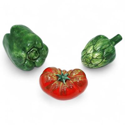Three Ceramic Vegetable Figurines