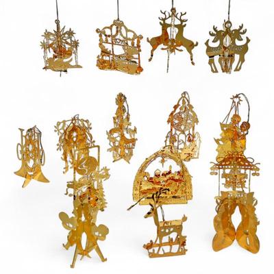 Danbury Mint Gold-Plated Christmas Ornaments