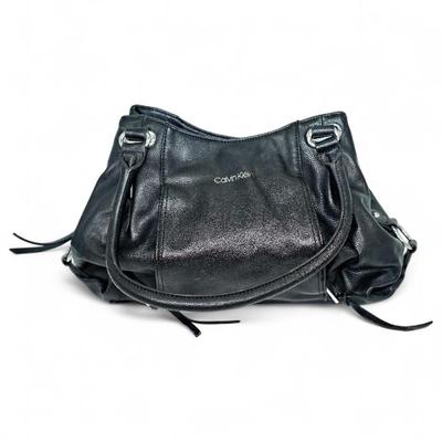Calvin Klein Carrie Large Black Pebbled Leather Bag