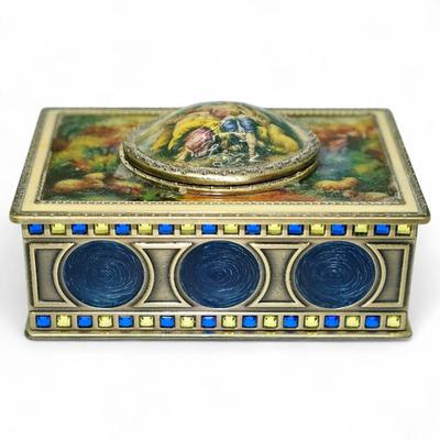 Victorian-Style Animated Music Box w/ Hummingbird