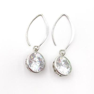Sterling Silver Earrings w/ Crystal Accents