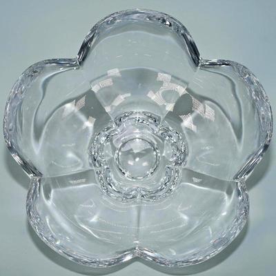 Orrefors Sweden Crystal Flower-Shaped Bowl
