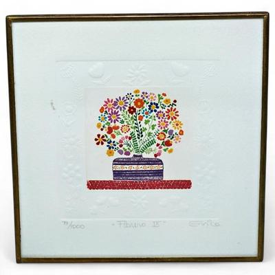 Etching 'Florero IX' by Enrica, Limited Edition