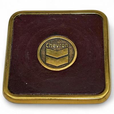 Chevron Square Leather Coaster