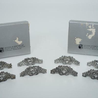 8 Metzke 1986 Silver-Tone Heart Napkin Rings