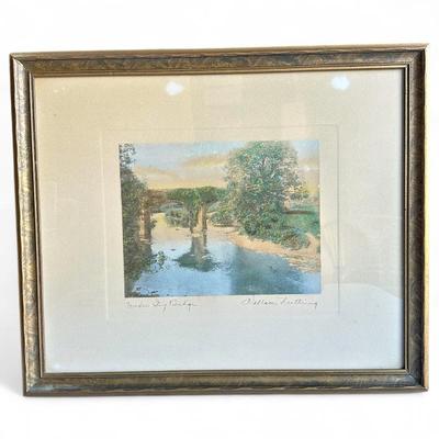 Wallace Nutting Under Ivy Bridge Hand-Colored Photo