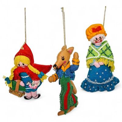 Bucilla Christmas Jeweled Felt Ornaments, 1977