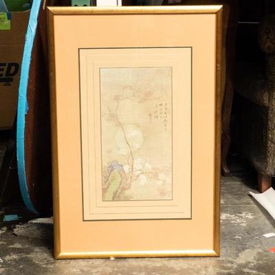 Framed Cho Tai Eok Two Hares in Moonlight Print