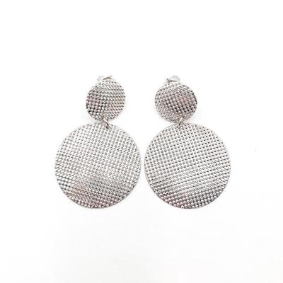 Sterling JCM Italy Double-Circle Dangle Earrings 295