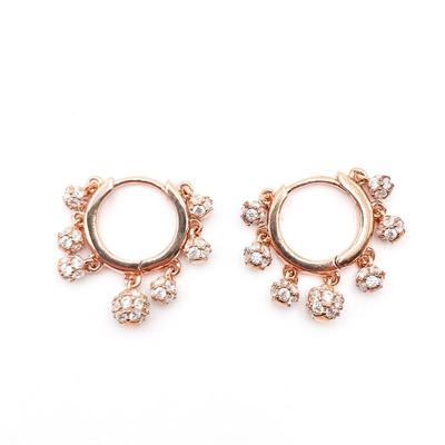 Sterling 925 Hoop Earrings w/ CZ Charms