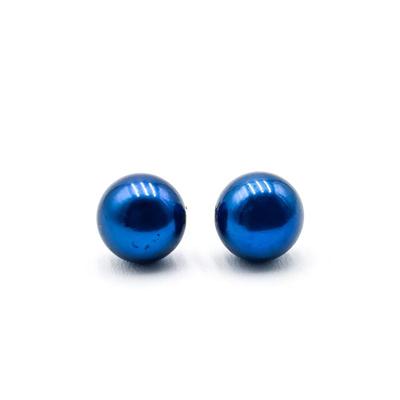 Sterling Silver Blue Freshwater Pearl Stud Earrings