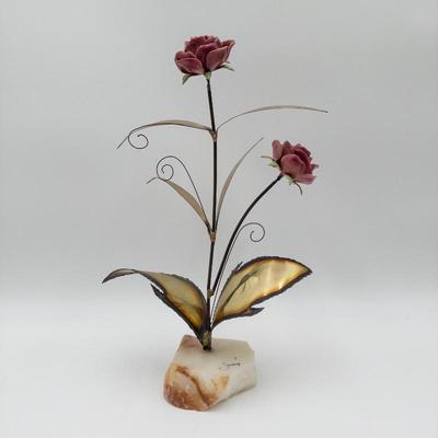 Signed MCM Mario Jason Metal Rose Sculpture