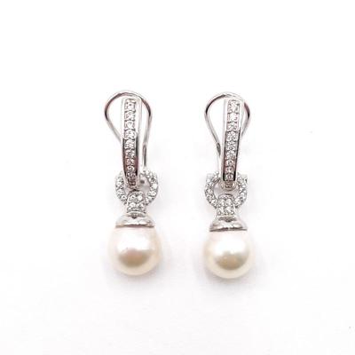 Sterling 925 Drop Earrings w/ Pearls