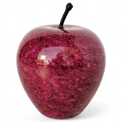 Vintage Italian Red Alabaster Stone Apple