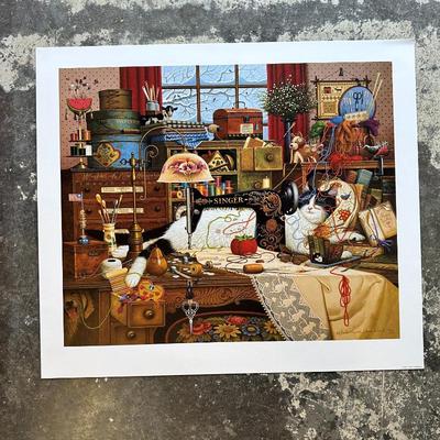 Charles Wysocki Maggie the Messmaker 1996 Limited Edition Lithograph