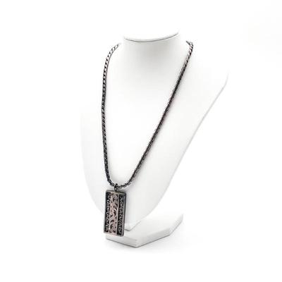 Lois Hill Sterling Silver Rectangle Pendant Necklace
