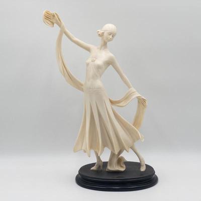 Resin-Cast Italian Sculpture of Dancing Woman by A. Santini