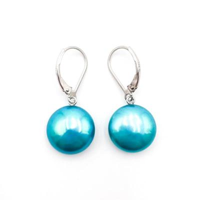 Sterling Silver Blue Shell Pearl Drop Earrings