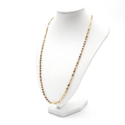 Gold-Tone Sterling Silver Flat Link Chain Necklace