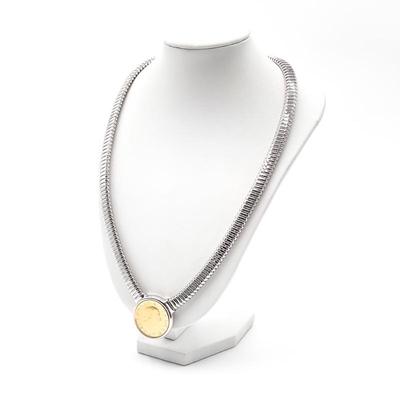 Sterling Silver Italian 200 Lire Coin Necklace (1998)