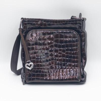 Brighton Brown Faux Crocodile Skin Purse