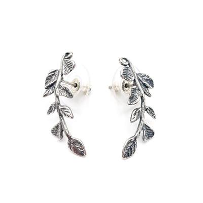 Or Paz Sterling Silver Leaf Design Earrings