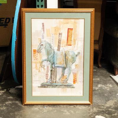 Framed Art Print of Jerry Sic "T'ang Horse II"